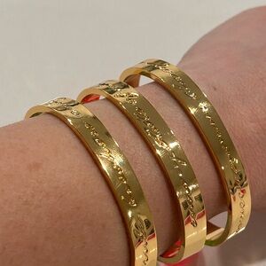 Set of 3 Lilly Pulitzer Gold Summer Bangles with Tassles